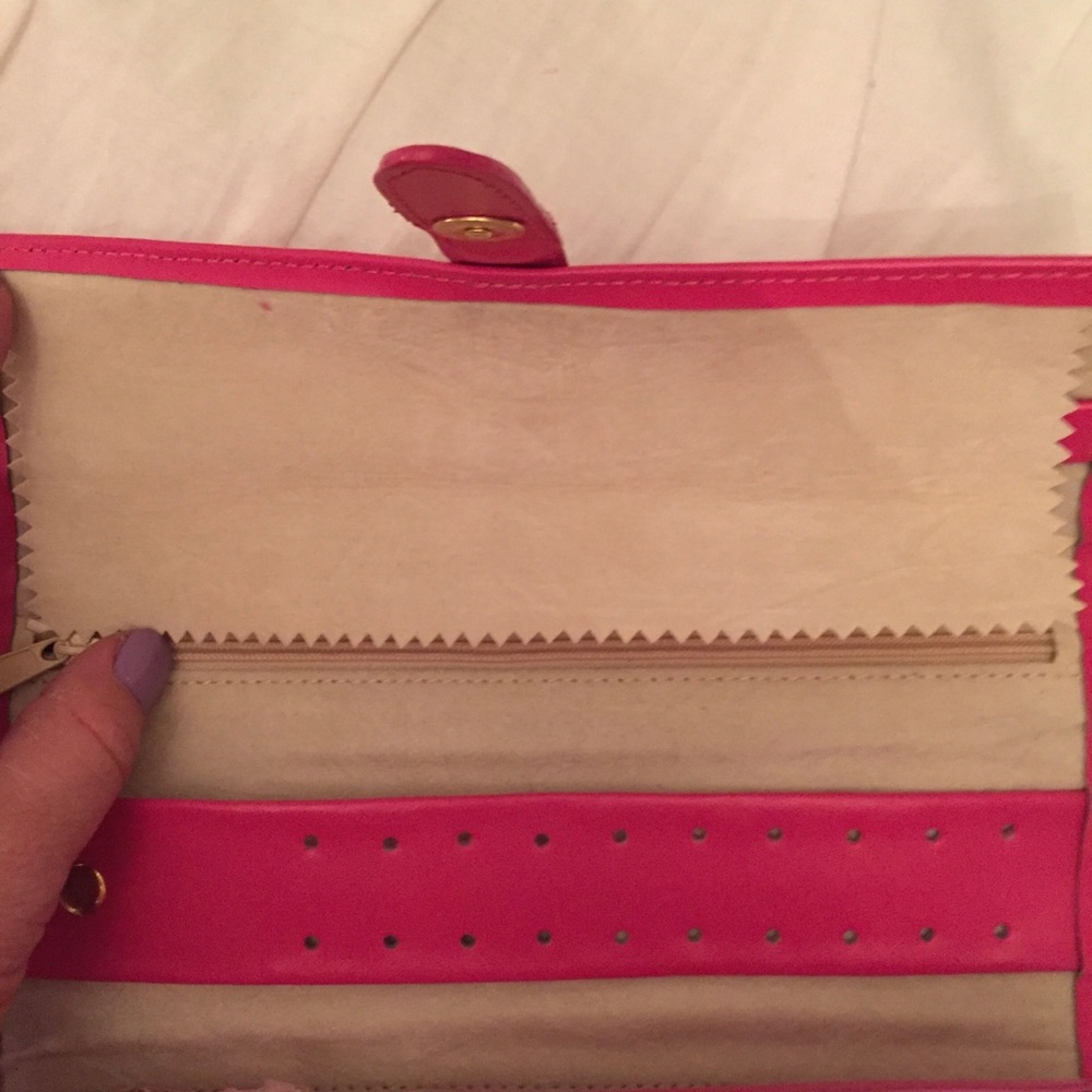 NWT Pink Leather Jewelry Travel Case - Picture 3 of 7